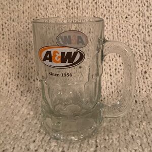 A&W glass mug, 6 inches high, vintage.